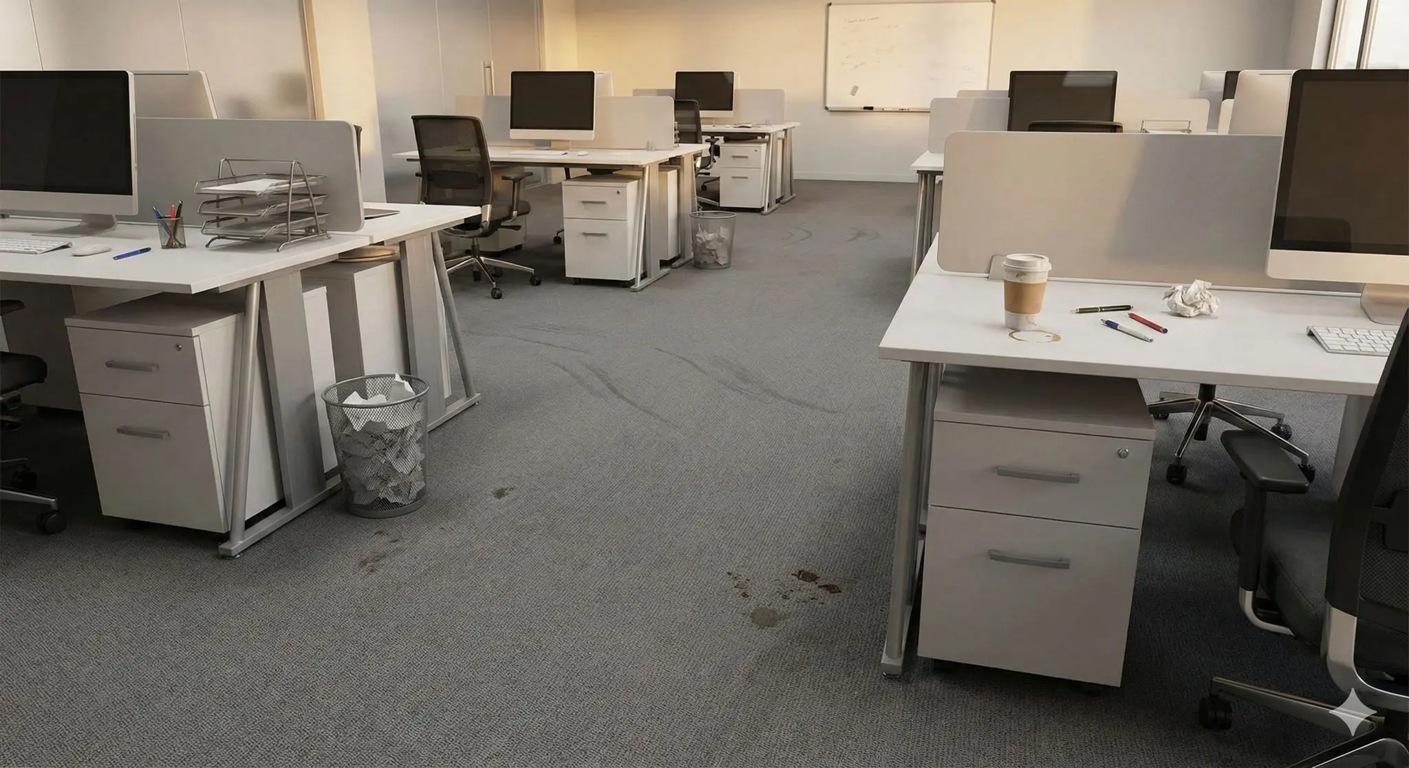 Vorher Büroreinigung
